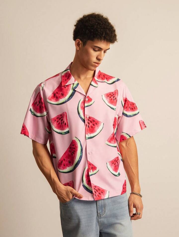 Uptown Funky Digital Print Loose Fit Shirt